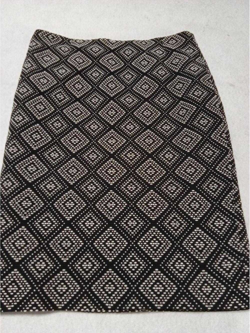 Kasher Black and White Geometric Pattern Pencil Skirt size 12